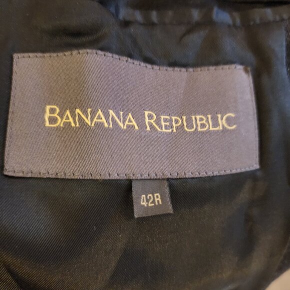 Banana Republic Men's Wool Blazer 42R | Made in Italy Black Sport Coat Jacket - Picture 7 of 9